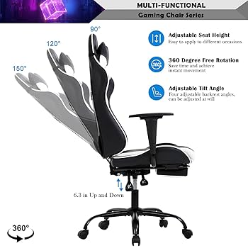 Amazon.com: Capacmkseh Gaming Chair for Adults with Footrest